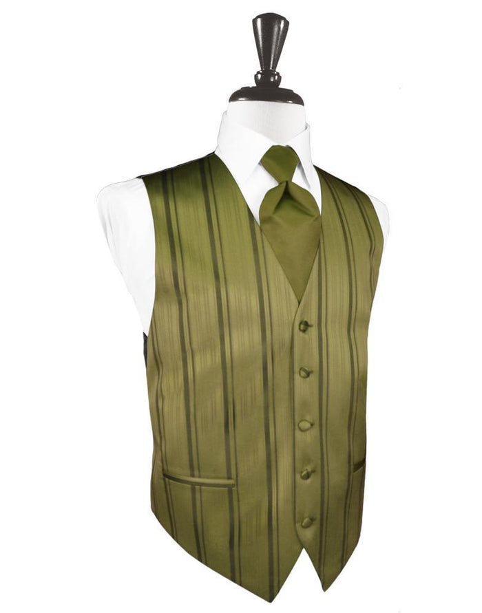 Fern Striped Satin Tuxedo Vest Cardi