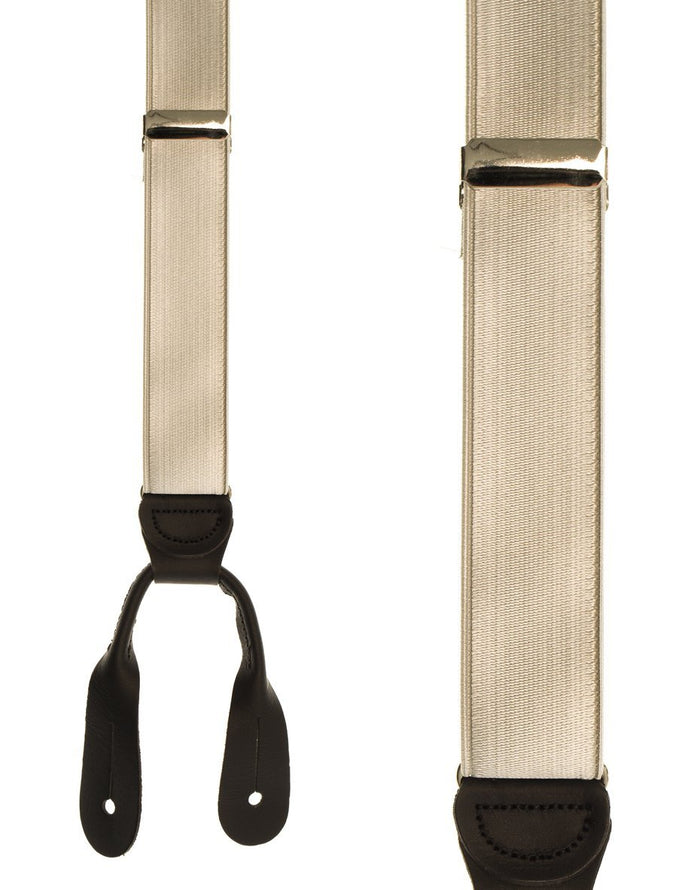 French Satin Light Grey Suspenders by Cardi