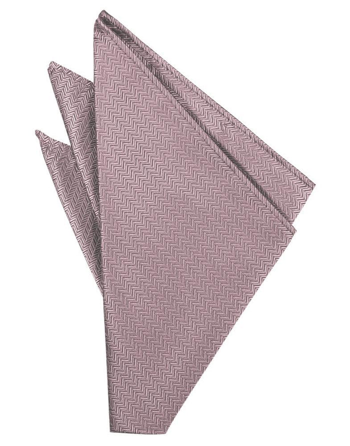 Frosty Pink Herringbone Pocket Square by Cardi