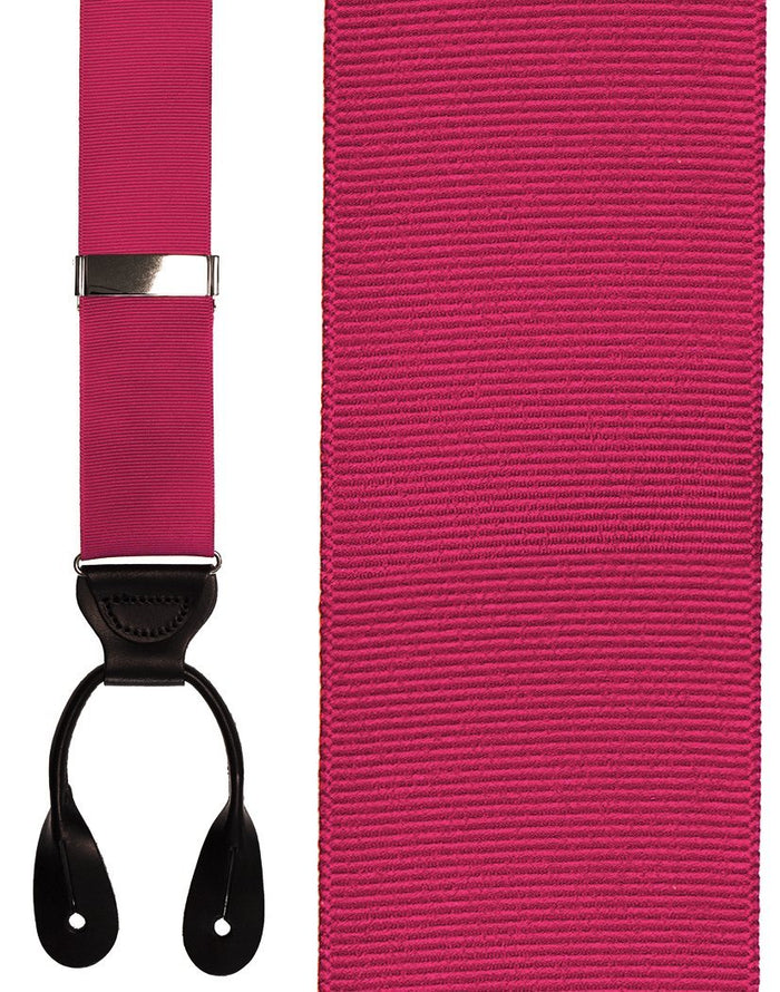 Fuchsia Grosgraine Ribbon II Suspenders by Cardi