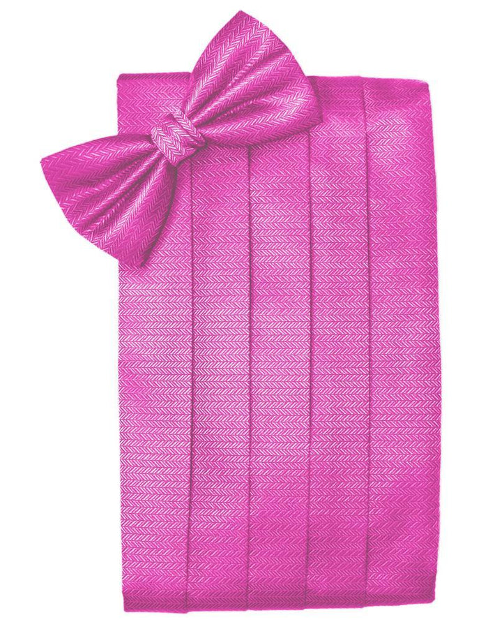 Fuchsia Herringbone Cummerbund Cardi