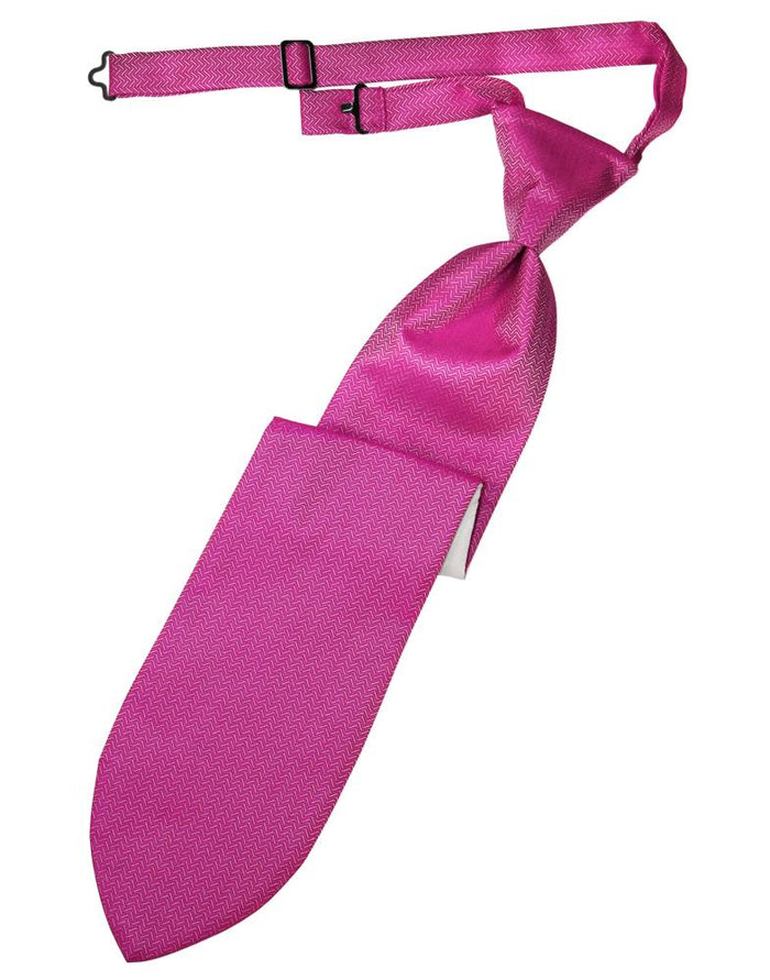 Fuchsia Herringbone Kids Necktie by Cardi