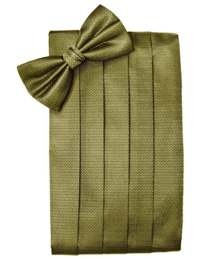 Gold Herringbone Kids Cummerbund Cardi