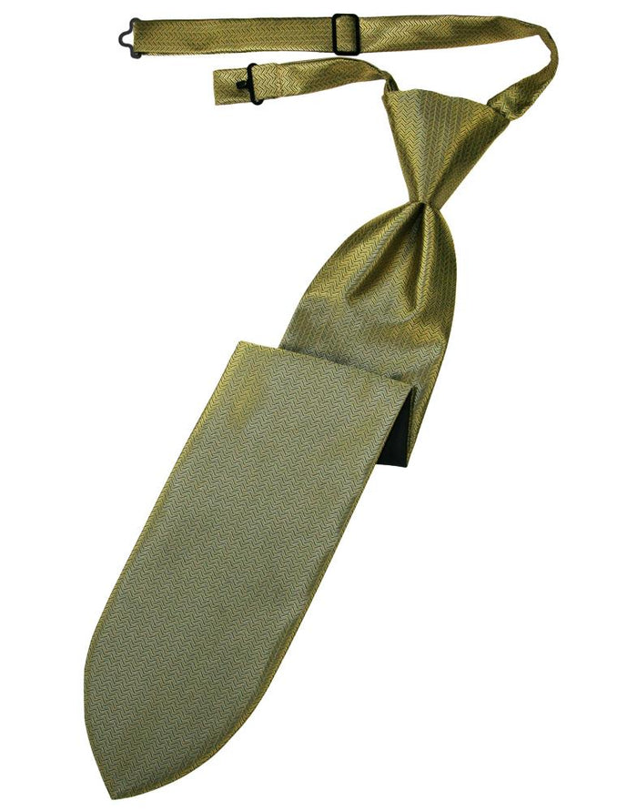 Gold Herringbone Kids Necktie by Cardi