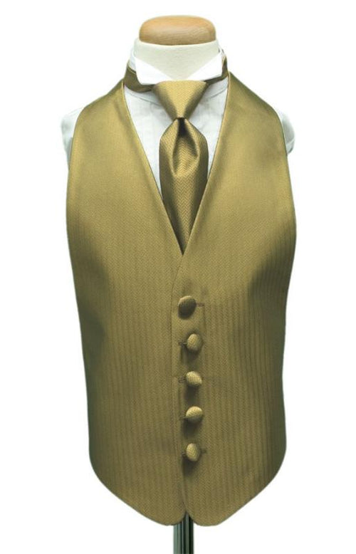 Gold Herringbone Kids Tuxedo Vest by Cardi