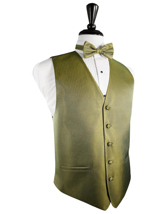 Gold Herringbone Tuxedo Vest by Cardi