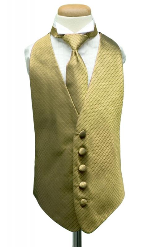 Gold Palermo Kids Tuxedo Vest Cardi