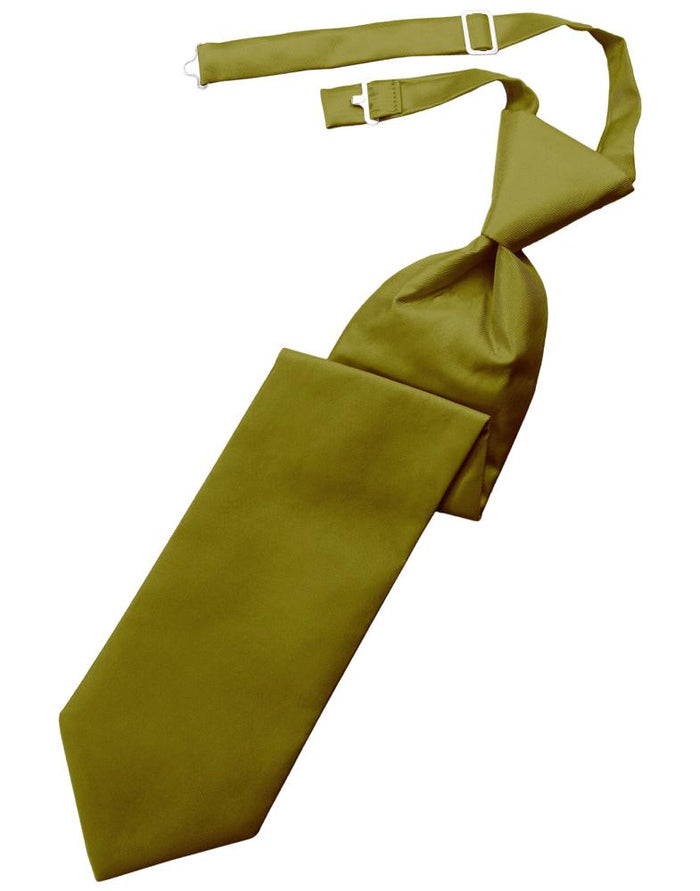 Gold Solid Twill Kids Necktie by Cardi