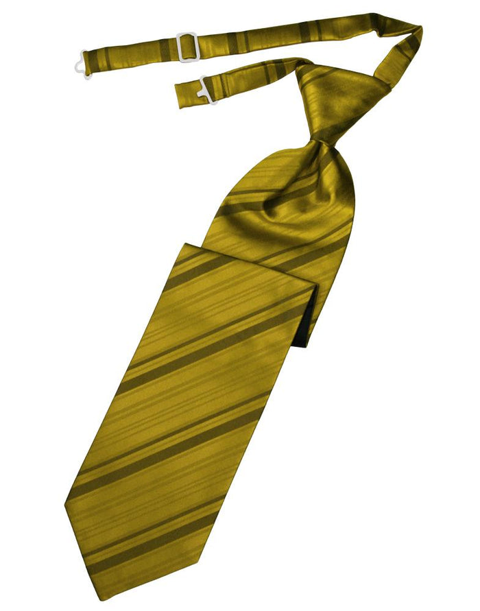 Gold Striped Satin Kids Necktie by Cardi
