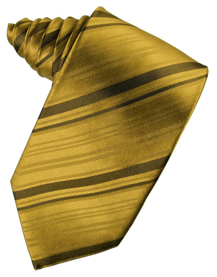 Gold Striped Silk Necktie by Cardi