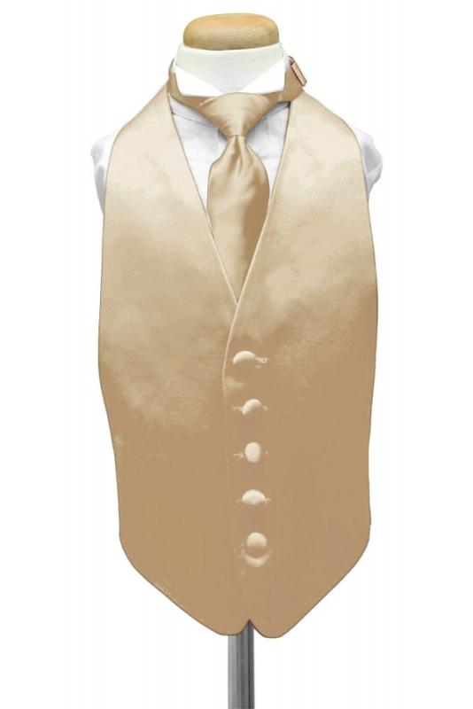 Golden Luxury Satin Kids Tuxedo Vest by Cardi
