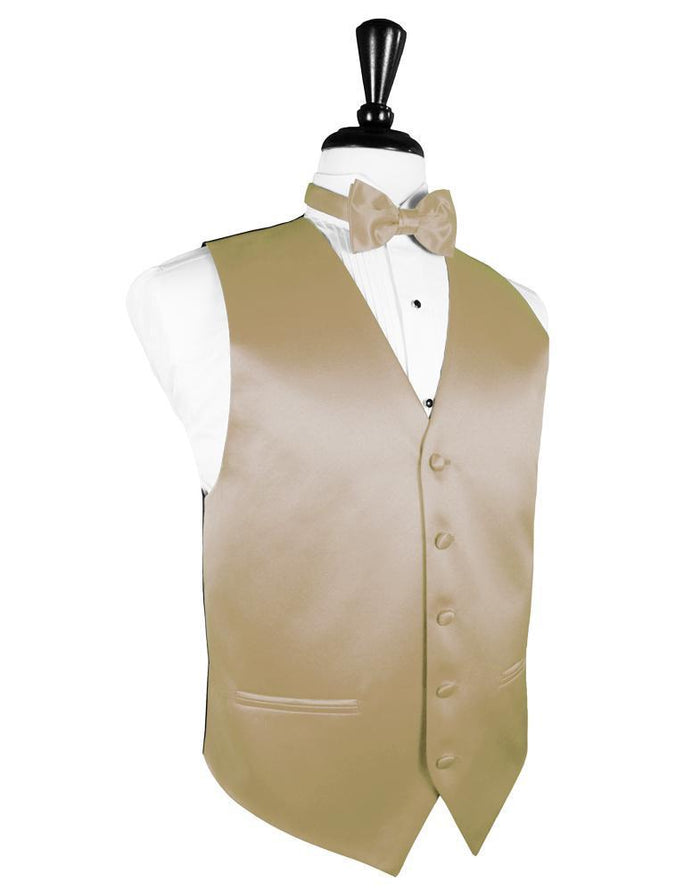 Golden Luxury Satin Tuxedo Vest by Cardi