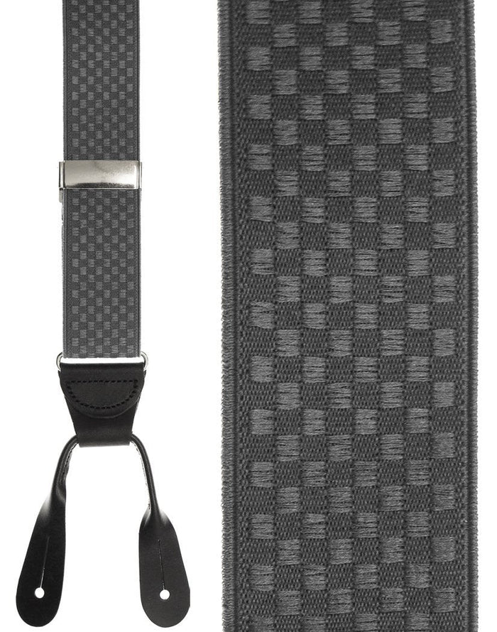 Grey Checkers Suspenders Cardi