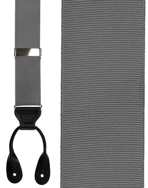 Grey Grosgraine Ribbon II Suspenders by Cardi