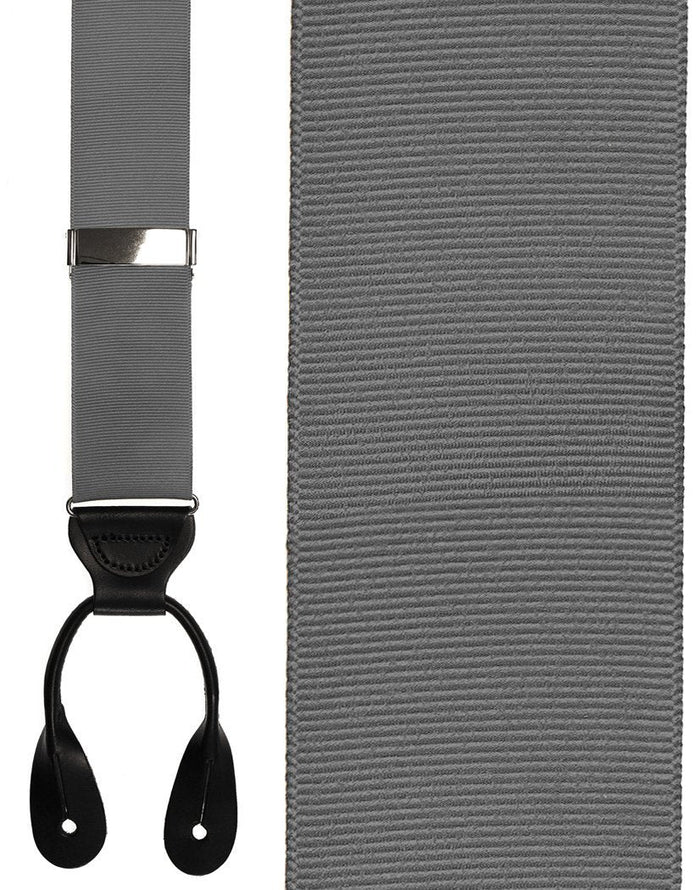 Grey Grosgraine Ribbon II Suspenders by Cardi