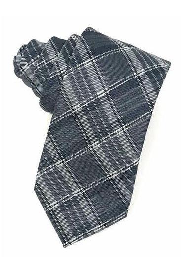 Grey Madison Plaid Necktie by Cardi
