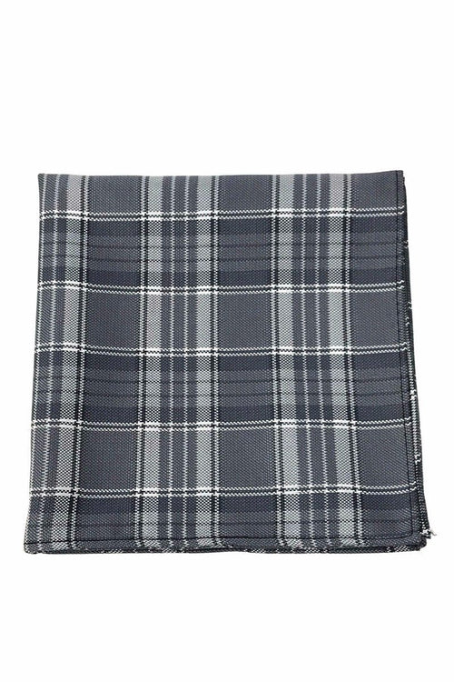 Grey Madison Plaid Pocket Square Cardi