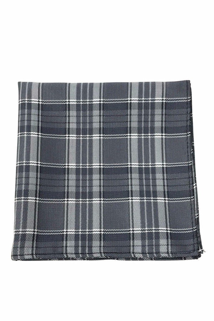 Grey Madison Plaid Pocket Square Cardi