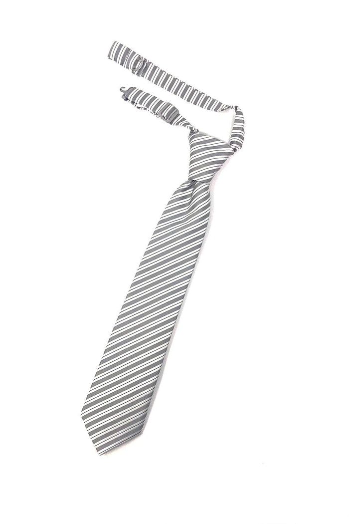 Grey Newton Stripe Kids Necktie Cardi