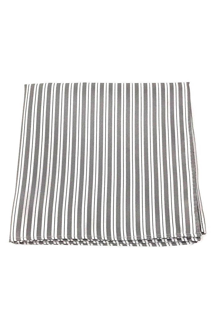 Grey Newton Stripe Pocket Square by Cardi