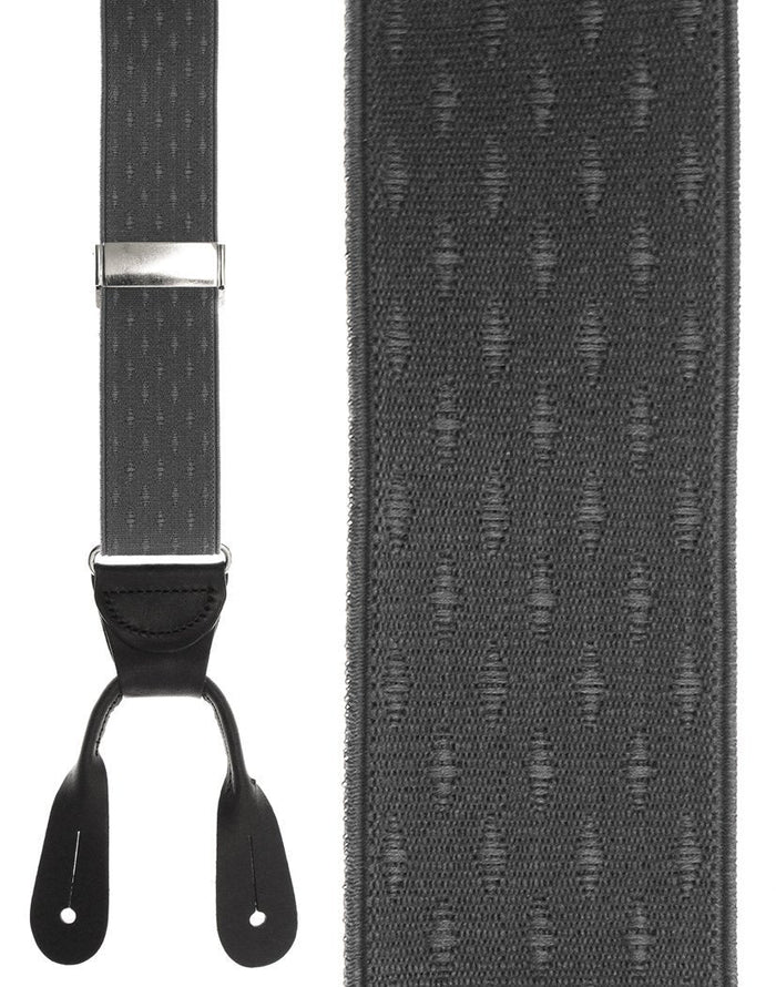 Grey Petite Diamonds Suspenders Cardi