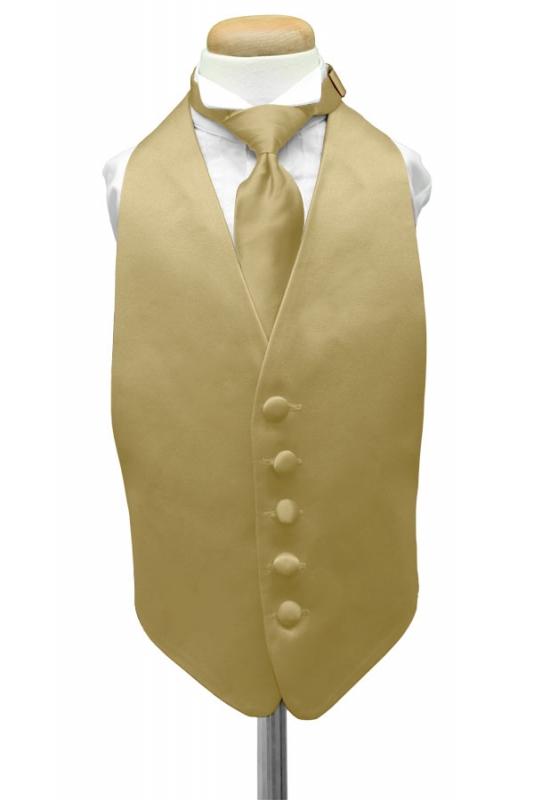 Harvest Maize Luxury Satin Kids Tuxedo Vest Cardi