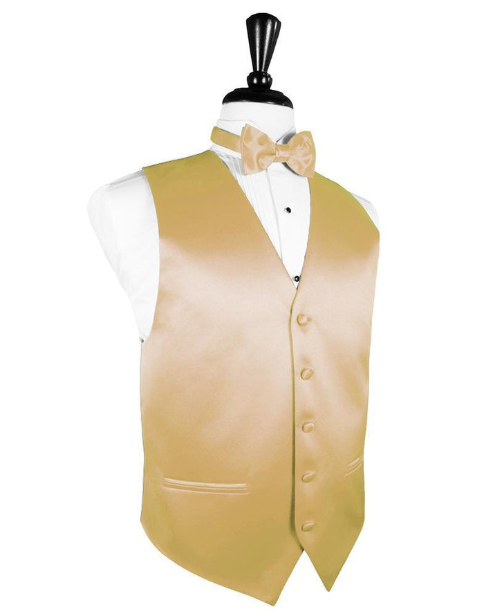 Harvest Maize Luxury Satin Tuxedo Vest by Cardi
