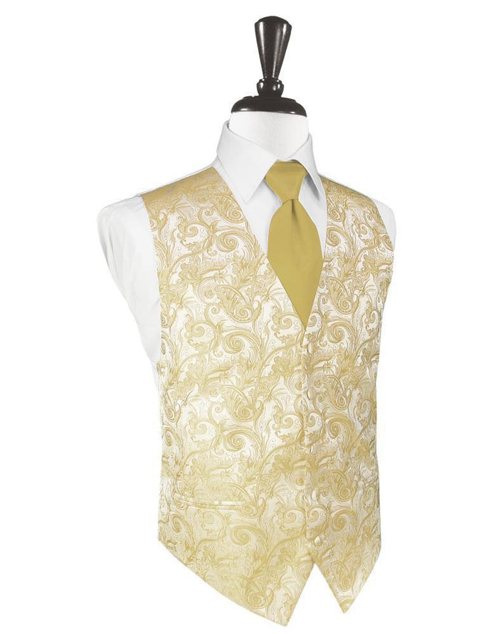 Harvest Maize Tapestry Tuxedo Vest Cardi