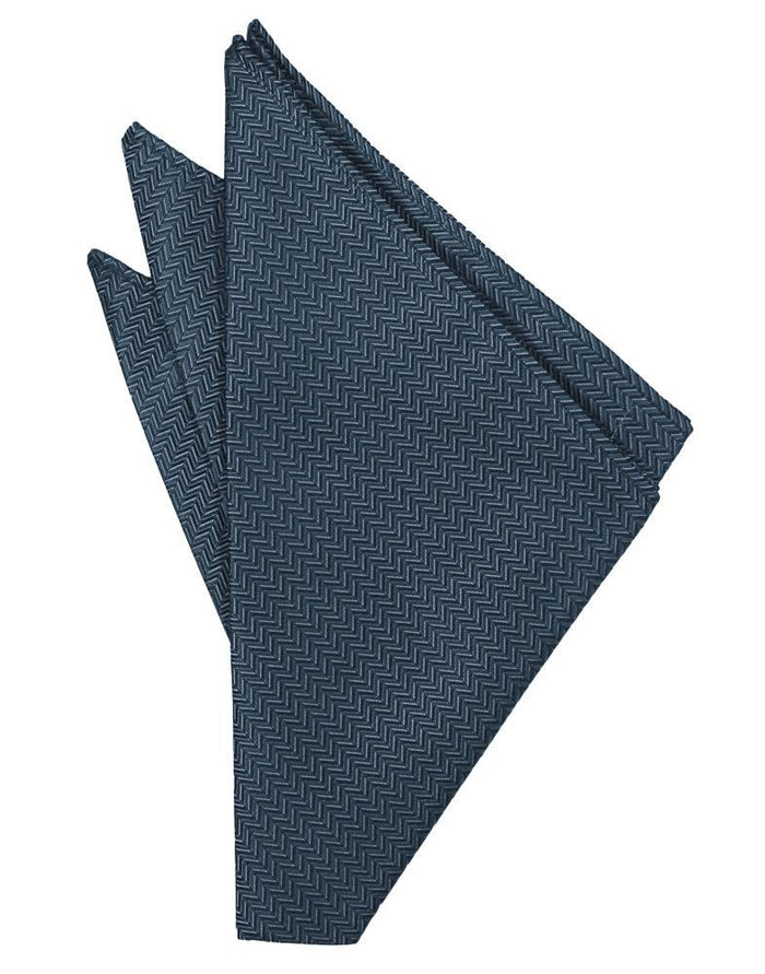 Haze Blue Herringbone Pocket Square Cardi