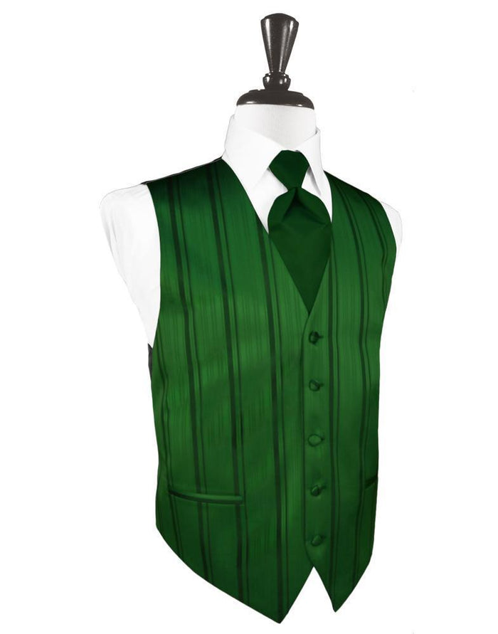 Hunter Striped Satin Tuxedo Vest Cardi