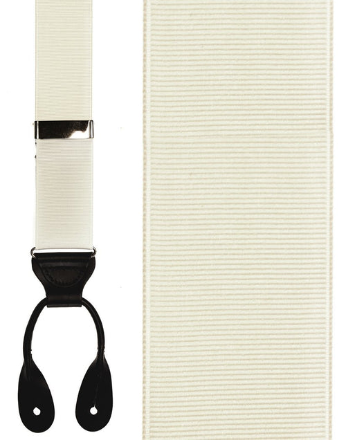 Ivory Grosgraine Ribbon II Suspenders by Cardi