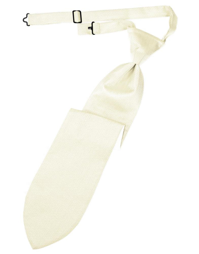 Ivory Herringbone Kids Necktie by Cardi