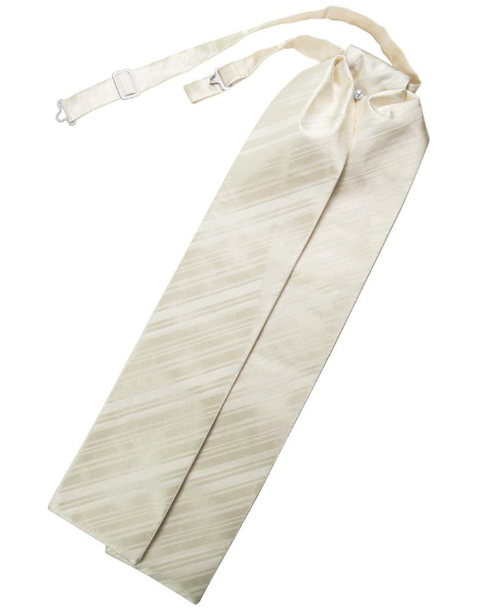 Ivory Striped Satin Ascot Cardi