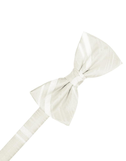 Ivory Striped Satin Kids Bow Tie by Cardi