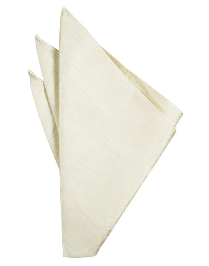 Ivory Striped Satin Pocket Square by Cardi