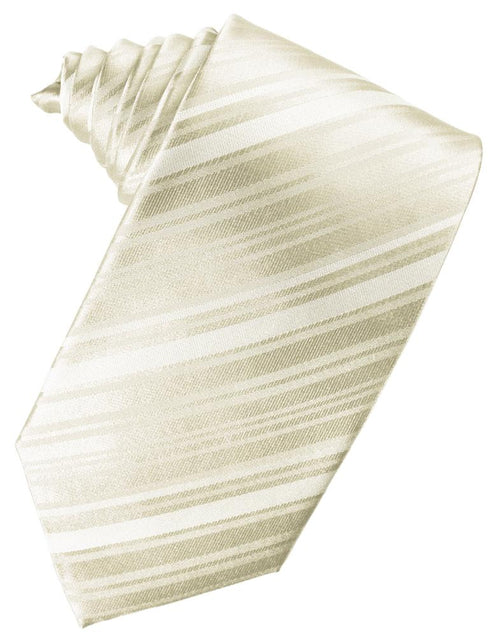 Ivory Striped Silk Necktie by Cardi
