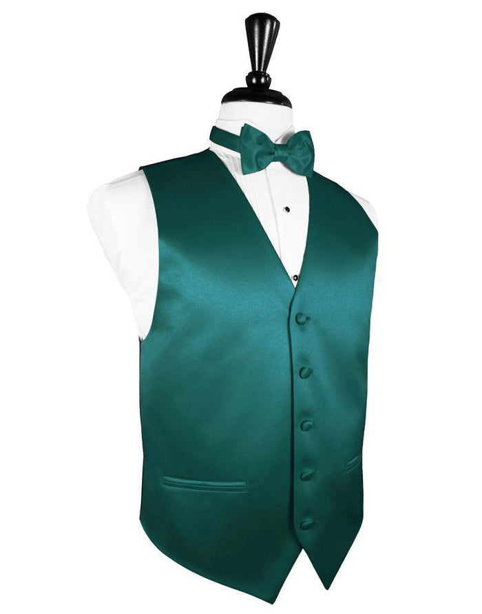 Jade Luxury Satin Tuxedo Vest Cardi