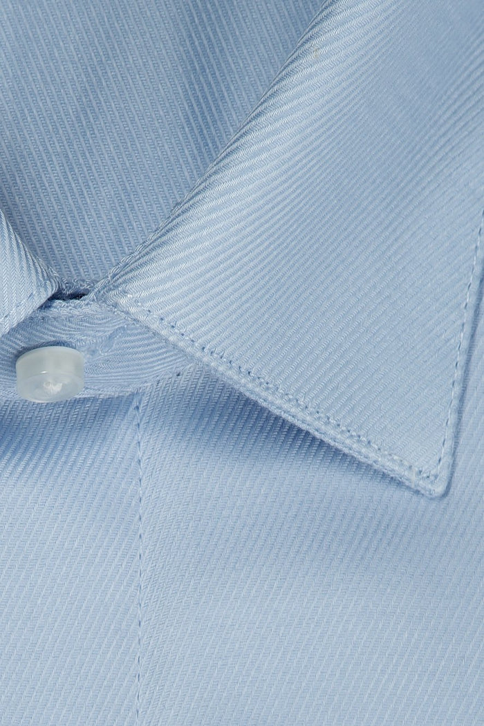 Jamison Blue Twill Spread Collar Dress Shirt Cardi