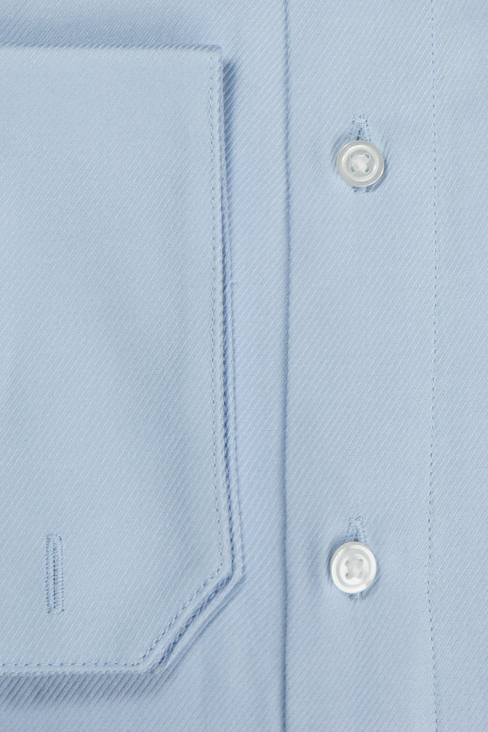 Jamison Blue Twill Spread Collar Dress Shirt Cardi