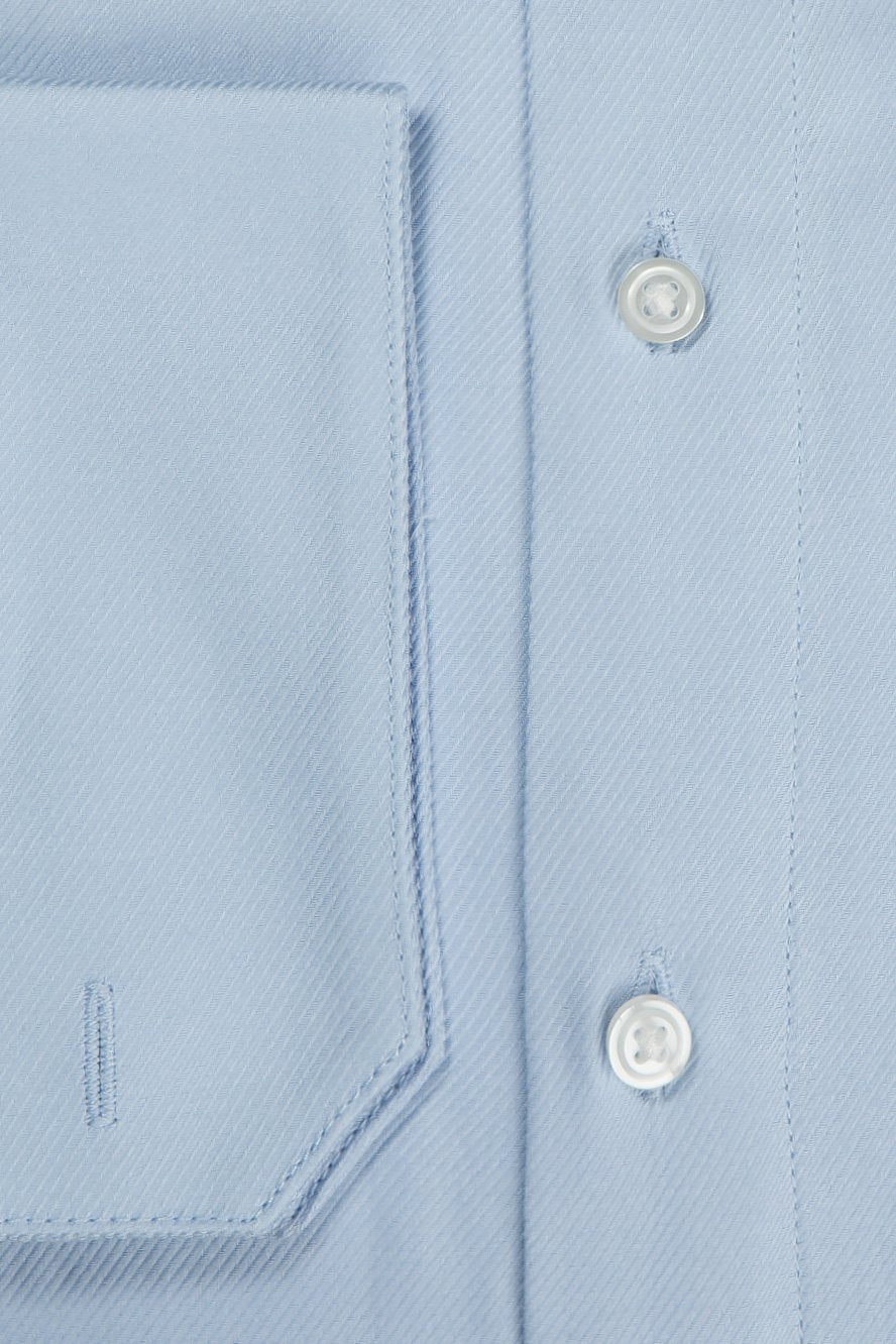 Jamison Blue Twill Spread Collar Dress Shirt Cardi