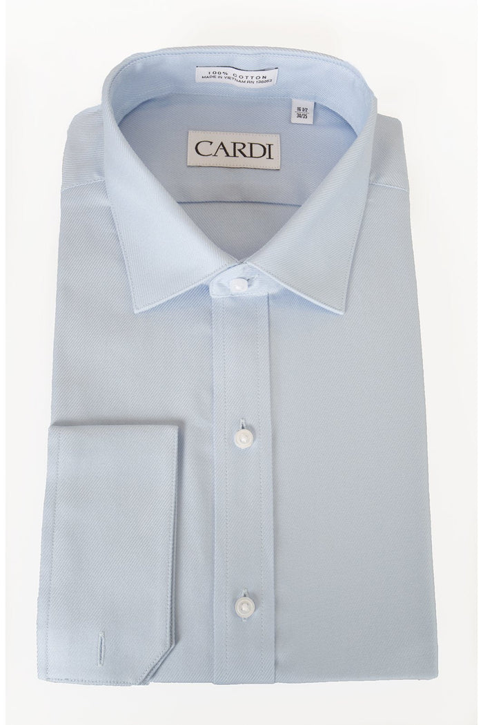 Jamison Blue Twill Spread Collar Dress Shirt Cardi