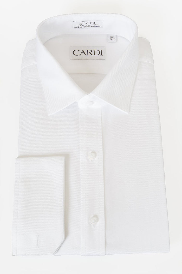 Jamison White Twill Spread Collar Dress Shirt by Cardi