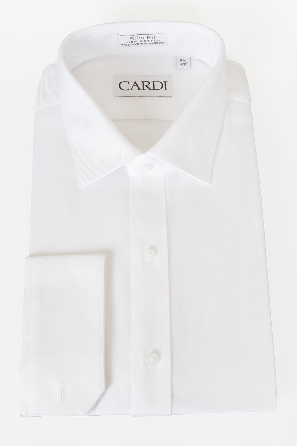 Jamison White Twill Spread Collar Dress Shirt by Cardi
