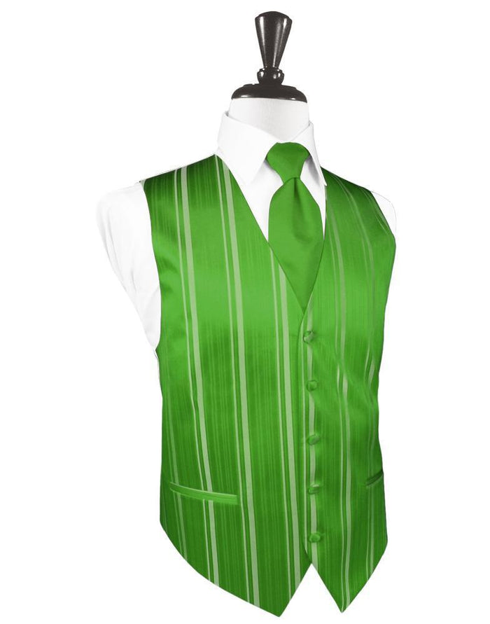 Kelly Striped Satin Tuxedo Vest by Cardi