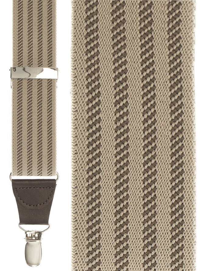Khaki Four Stripe Suspenders Cardi