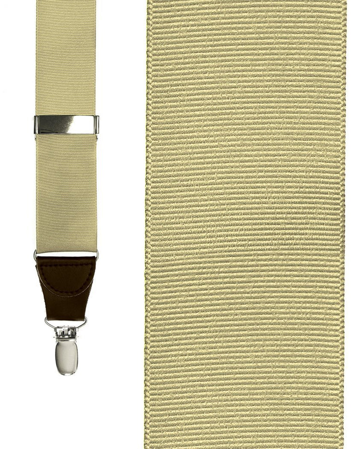 Khaki Grosgraine Ribbon Suspenders Cardi