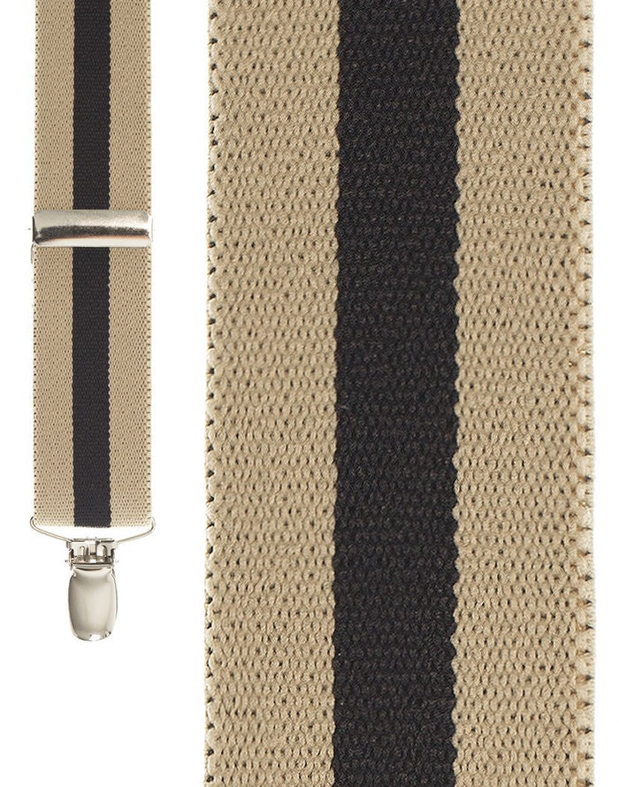 Khaki Regimental Stripe Suspenders by Cardi