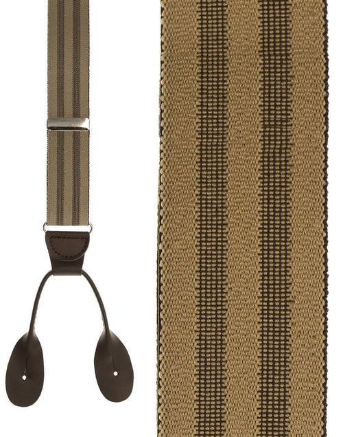Khaki Shadow Stripe Suspenders by Cardi