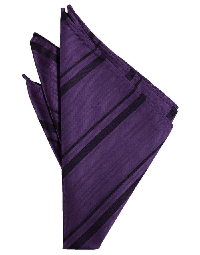 Lapis Striped Satin Pocket Square by Cardi