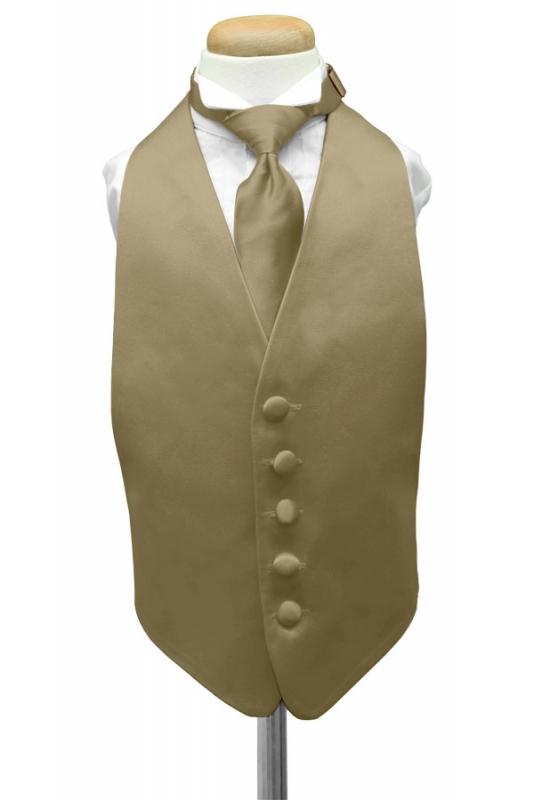 Latte Luxury Satin Kids Tuxedo Vest Cardi